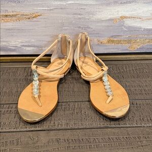 Cute tan, gold, silver shoes from ISOLA!